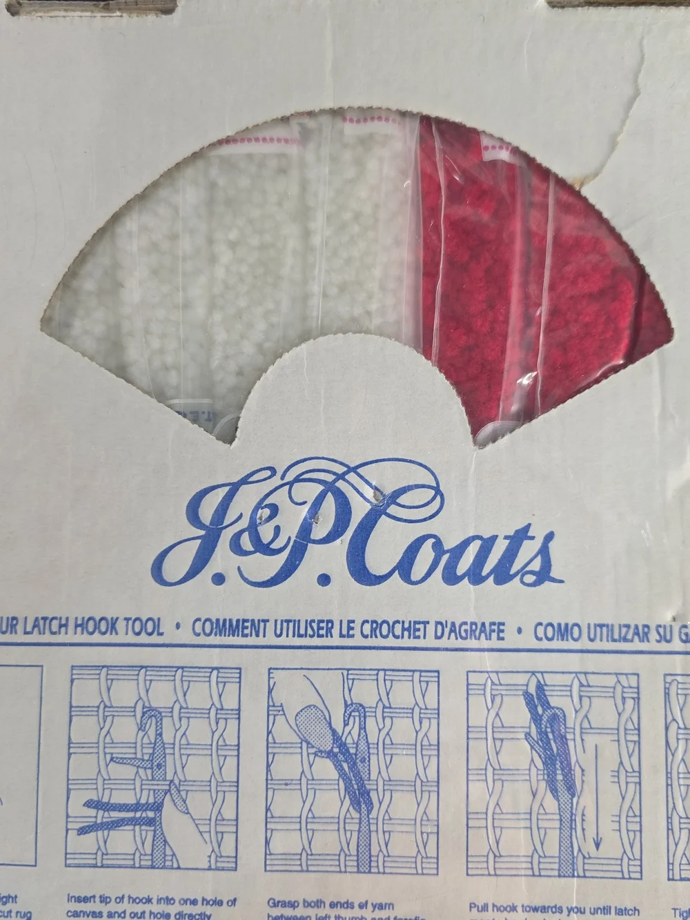 J&P Coats Vintage Patchwork Stocking Holiday Christmas Latch Hook Kit Nostalgic
